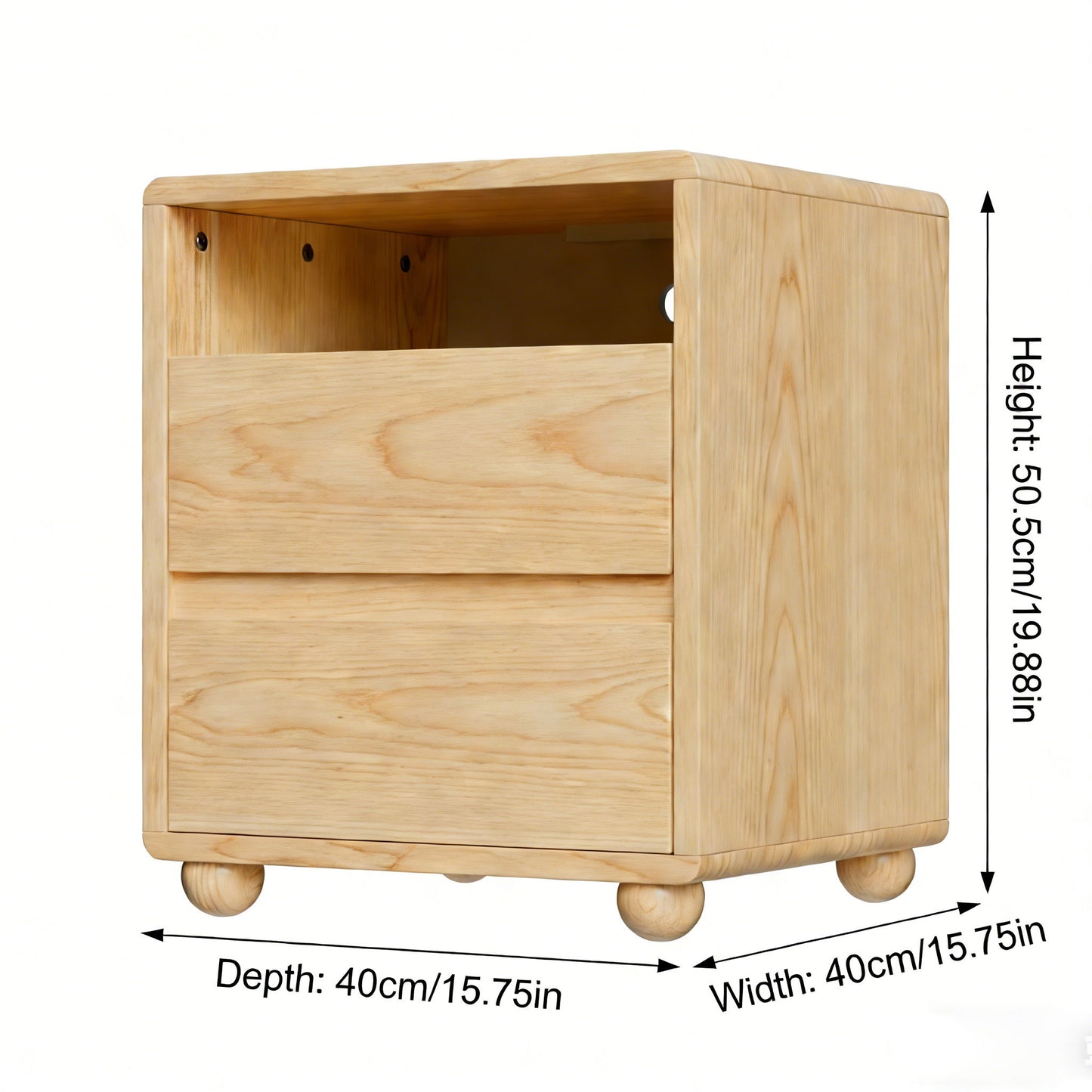 Nightstand With 2 Drawers And Shelves
