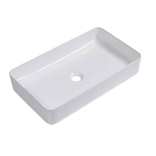 Modern Ceramic Rectangular Bathroom Vessel Sink With European Design
