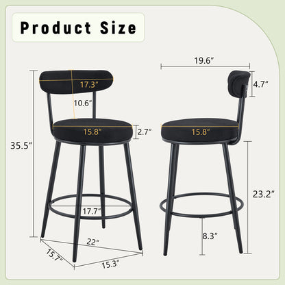 Fashionable Ergonomic High Legged Bar Chairs (Set of 2)