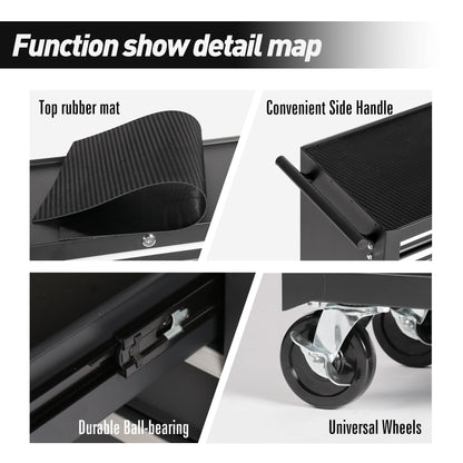 7 Drawer Rolling Tool Chest With Wheels, Multifunctional Tool Box And Storage
