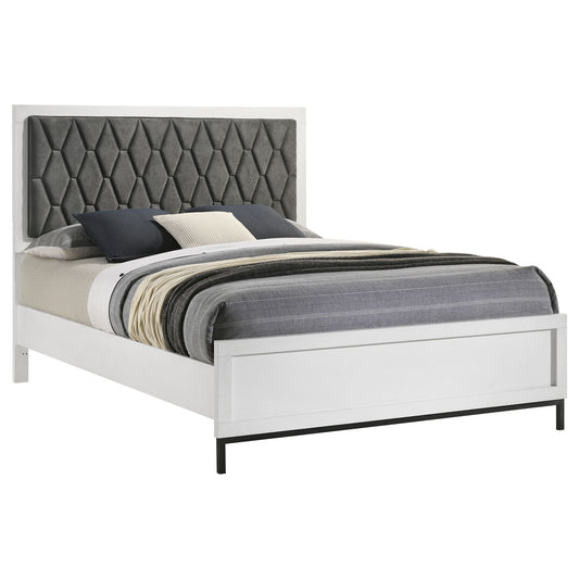 Taraval - Queen Upholstered Panel Bed - White