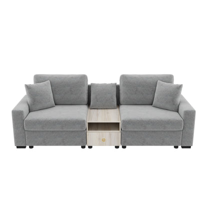 Modular Sofa Couch With Storage Armrest And Center Console