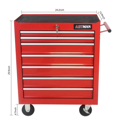 7 Drawers Multifunctional Tool Cart With Swivel Wheels
