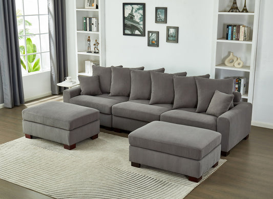 5 Seater Oversized Convertible L & U Shaped Couch