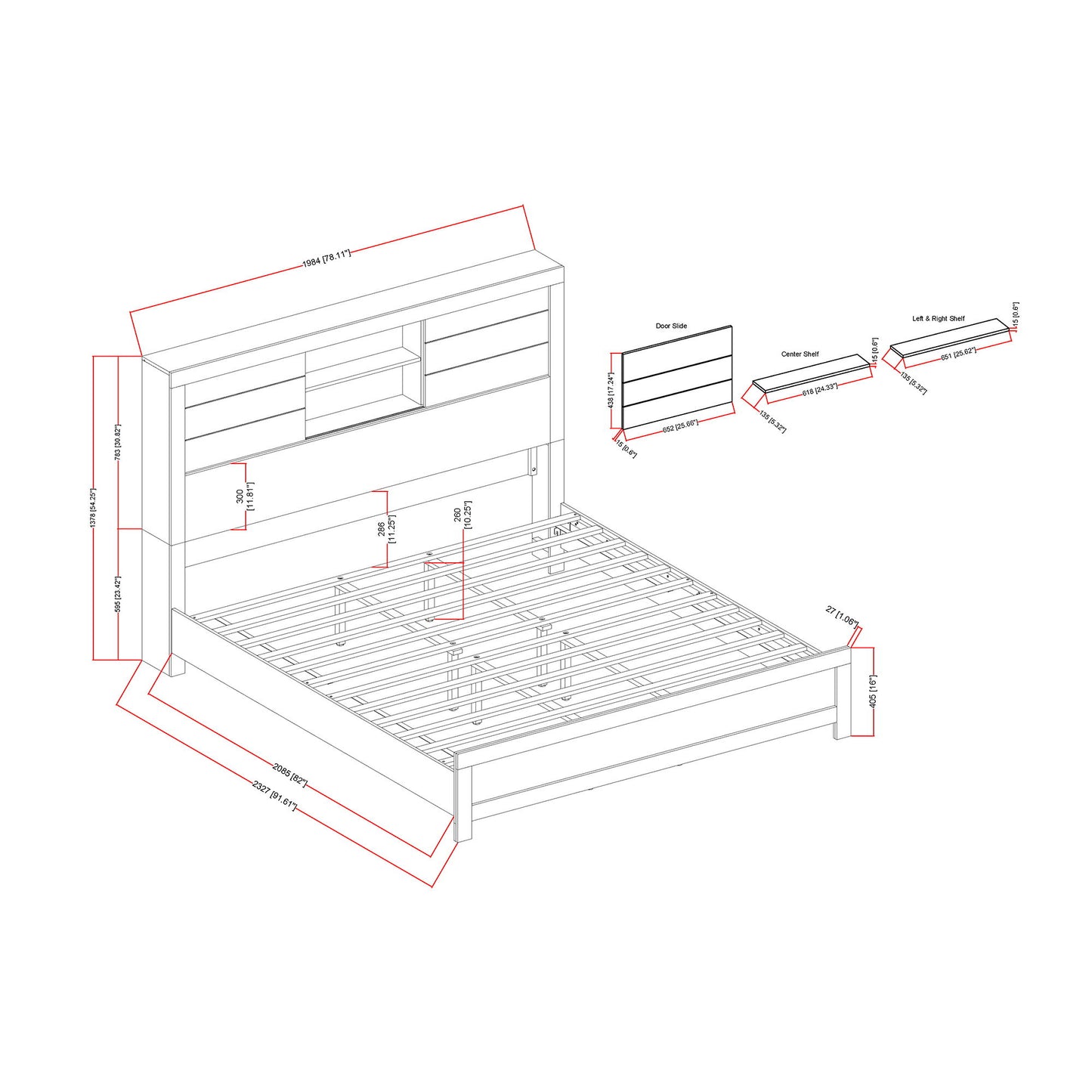 Soluto - Bed With Bookcase Headboard
