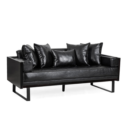 Contemporary Oversized Loveseat With Accent Pillow