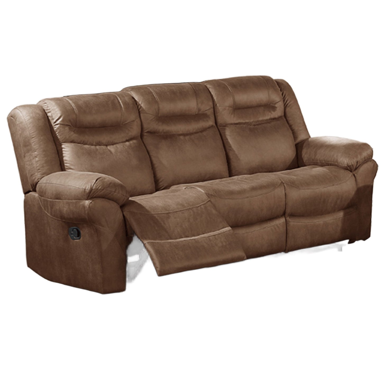 Power Reclining Sofa With USB Port Upholstered Pillow Arms And Headrest - Brown