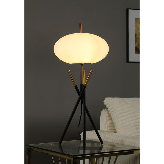Clarendon - Orb Shade Tripod Table Lamp Desk & Bedside Lamp - Black