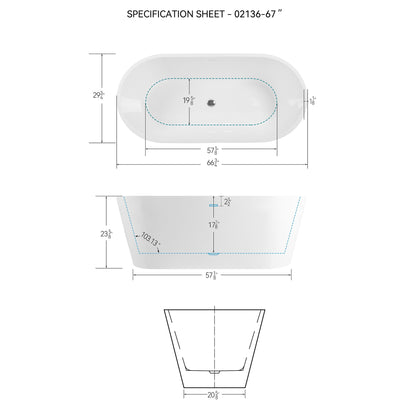 Freestanding Bathtub, Modern & Contemporary Design Soaking Tub With Toe-Tap Drain In Chrome And Classic Slotted Overflow