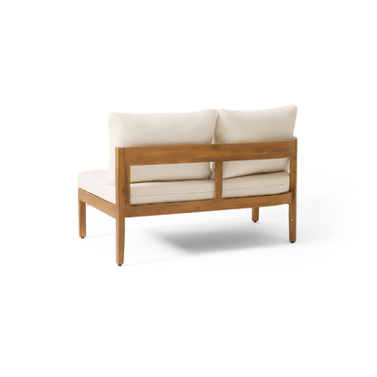 Brooklyn - Sofa Set Rounded Tuxedo Design - Teak / Beige