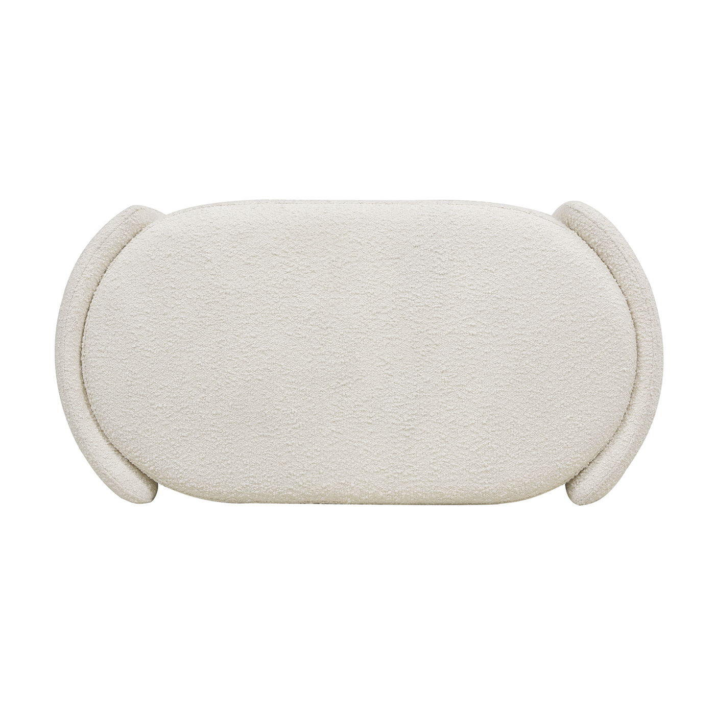 Fuji - Oval Storage Bench, Upholstered - Ivory White
