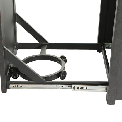 Aluminum Rectangle Fire Table With Fire Glass And Cover - Antique Bronze