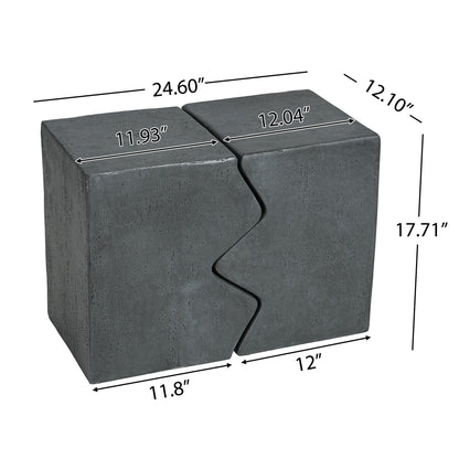 Rectangular Outdoor Indoor Accent Side Table (Set of 2)