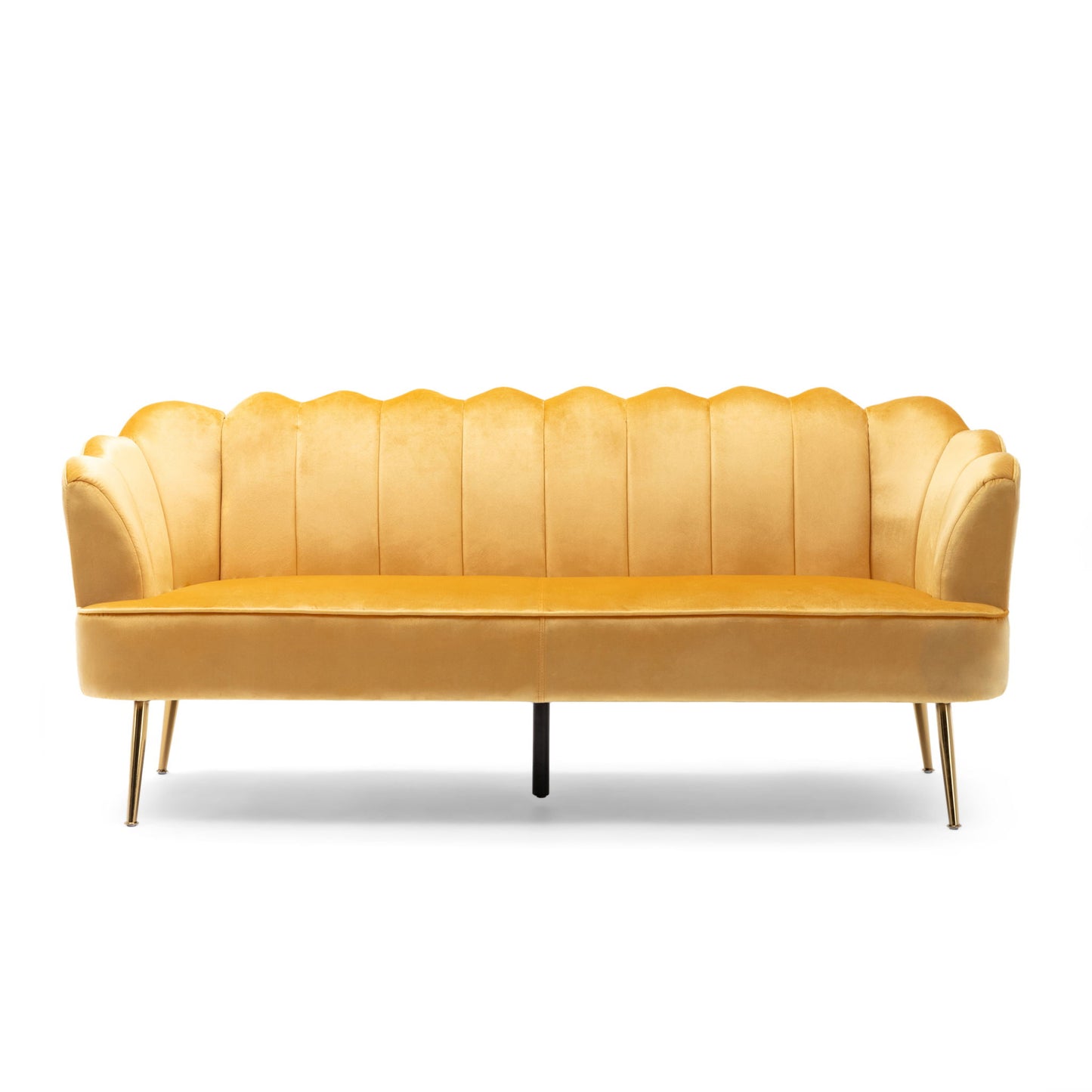 Modern Glam 3 Seater Sofa With Velvet Texture