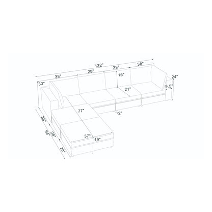Modern Reversible Modular Sectional