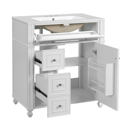 Bathroom Vanity Cabinet With Sink, Soft Close Doors With Door Organizer