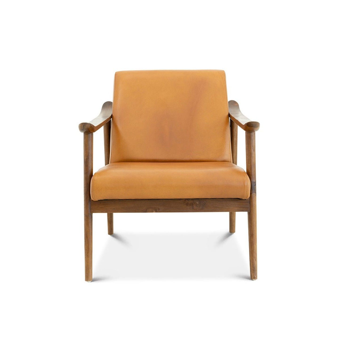 Brandon - Antique Leather Lounge Chair - Brown / Tan