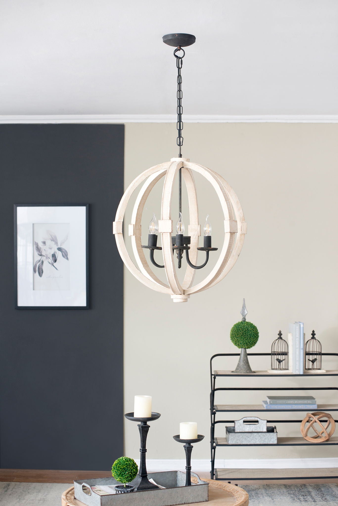 Chandelier, Hanging Light Fixture With Adjustable Chain For Kitchen, Bulb Not Included