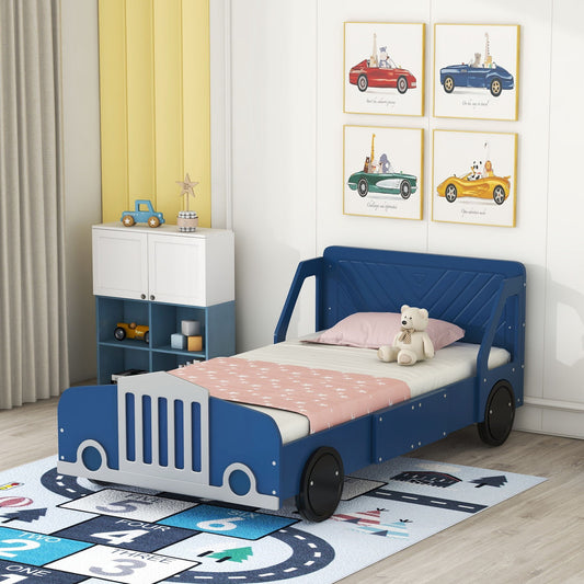 Car Shaped Platform Bed With Wheels
