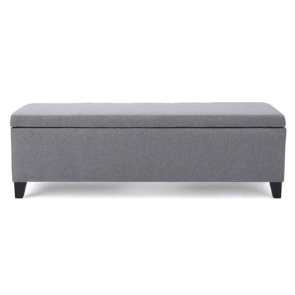 Contemporary Storage Ottoman Bench With Polyester Upholstery