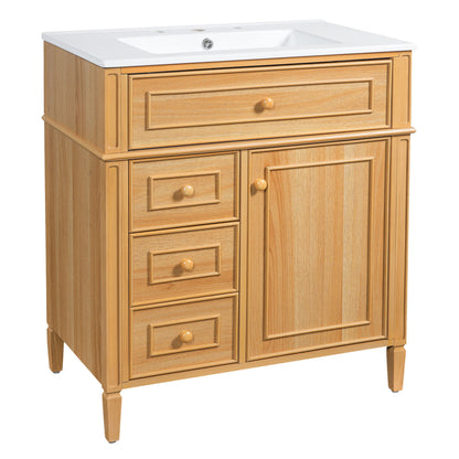 Bathroom Vanity With Flip Out Drawer, 2 Soft-Close Drawers