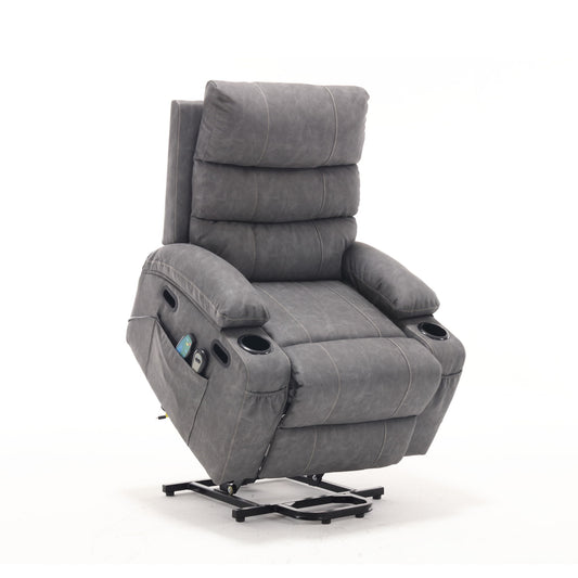 Cozy Electric Power Lift Recliner Chair Sofa For Elderly With Vibration Massage And Lumbar Heat