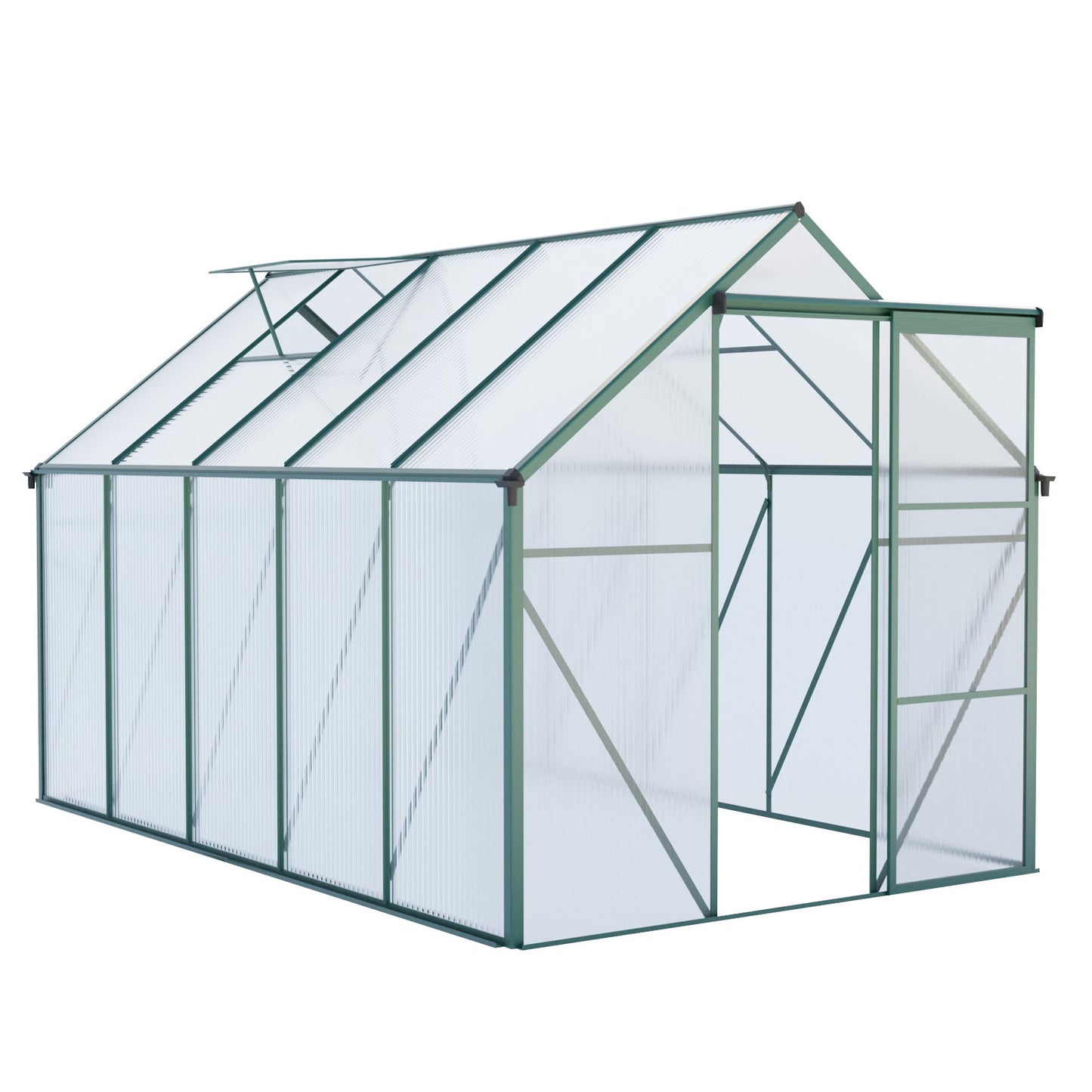 Polycarbonate house Raised Base And Anchor Aluminum Heavy Duty Walk-In houses For Outdoor Backyard In All Season