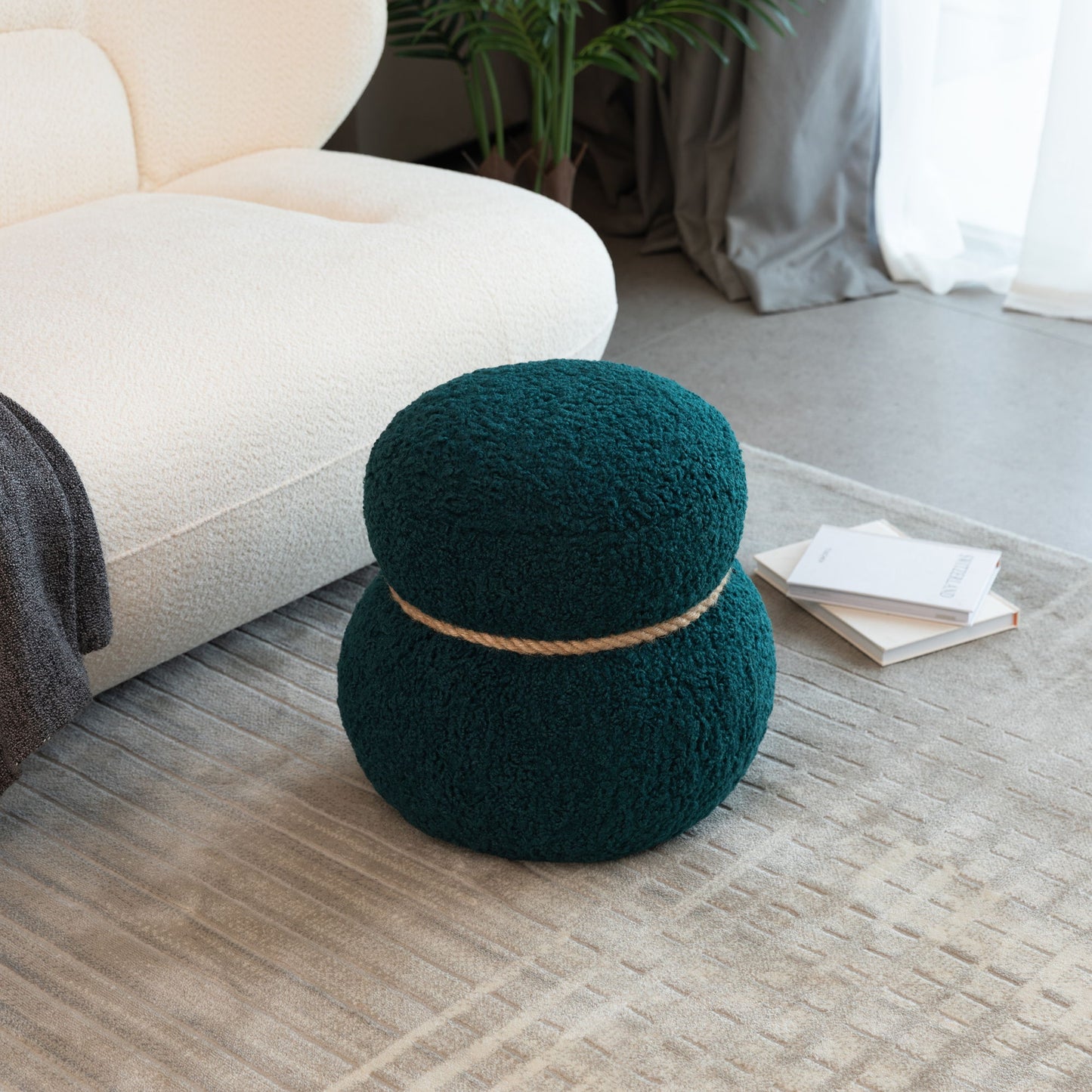 Snowman Stool With Cushion And Solid Wood Frame