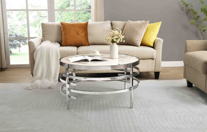 Elegant Round Table With Sintered Stone Top & Sturdy Metal Frame