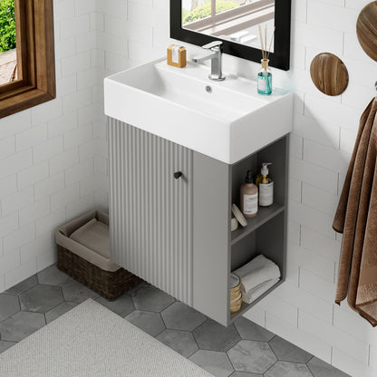 Modern Floating Bathroom Vanity With Ceramic Basin Perfect For Small Bathrooms