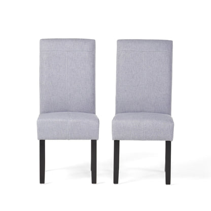 Amaranthine - Upholstered Dining Chair With High Back And Wood Legs (Set of 2) - Light Gray