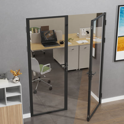 Door Slab Frame Door For Closet Pantry - Black
