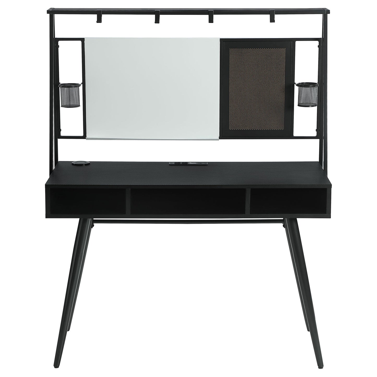 Darby - Writing Desk With USB Ports - Black