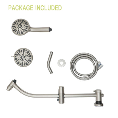 Multi Function Dual Shower Head Shower System With 4.7" Rain Showerhead, 7 Function Hand Shower, Adjustable Slide Bar