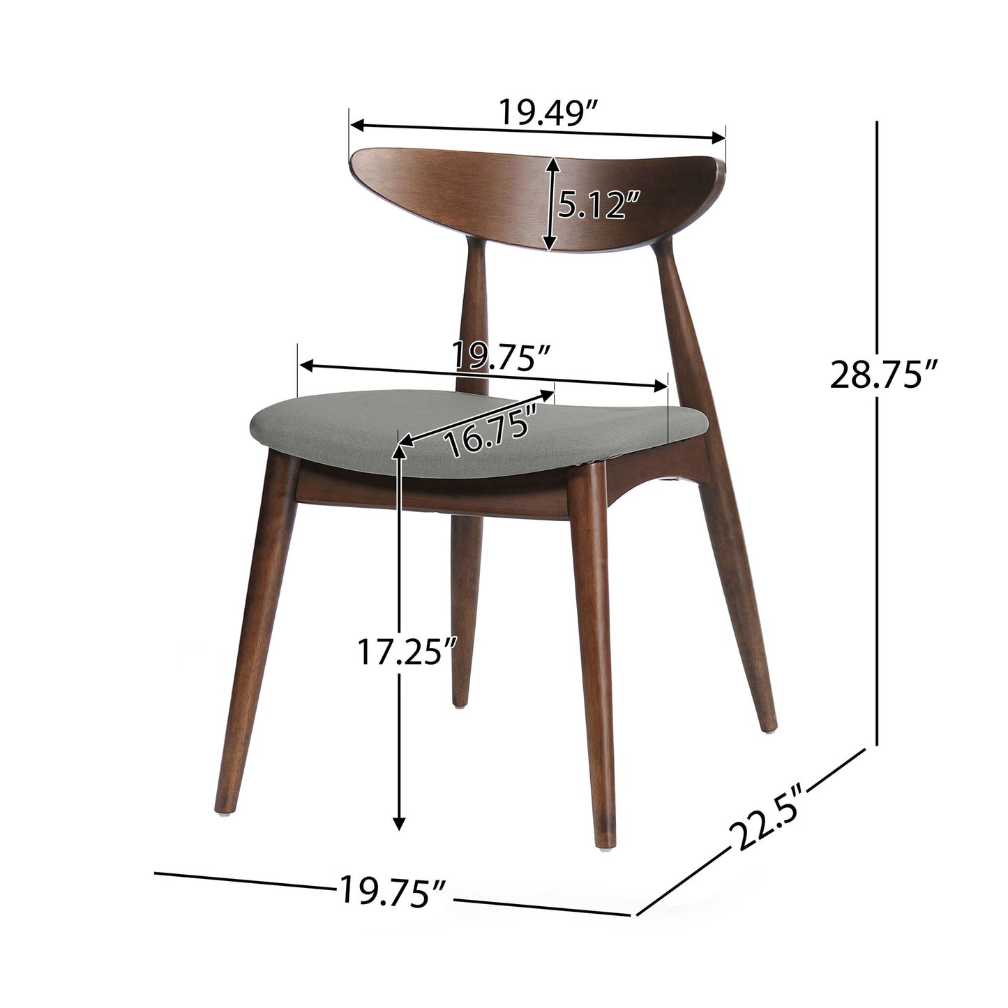 5 Piece Dining Set With Ergonomic Chairs