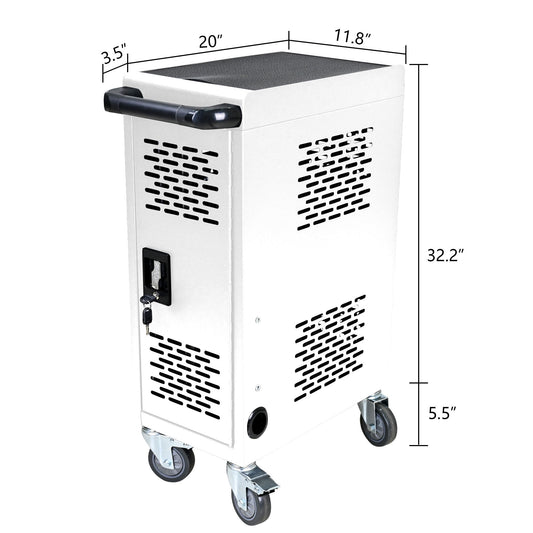 16 Bay Mobile School Charging Cart Station For book, Tablet And Laptop Computer With Power Strip Included
