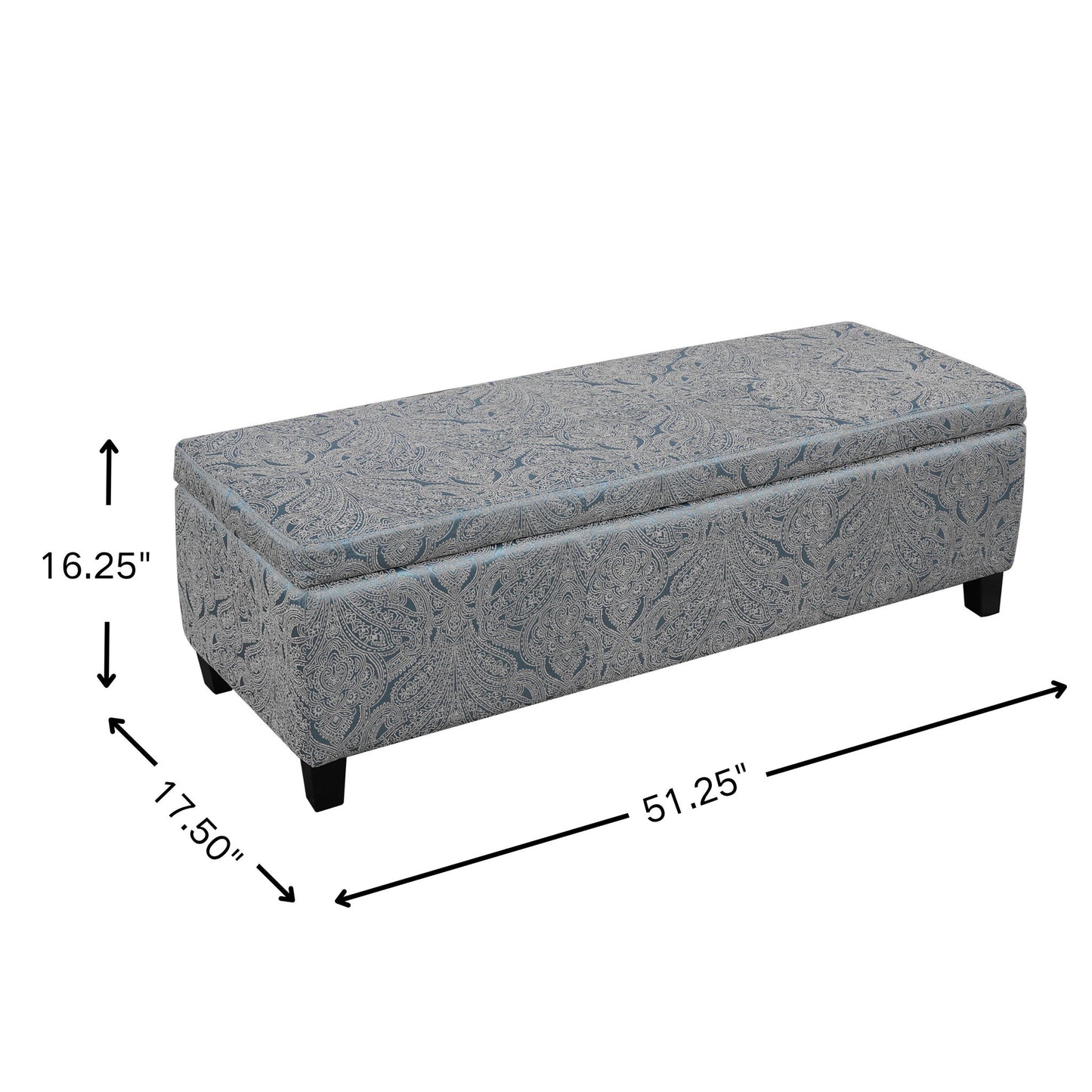 Indoor Storage Ottoman Bench With Hidden Storage - Pattern