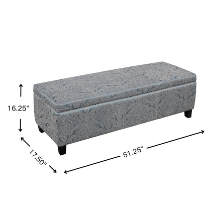 Indoor Storage Ottoman Bench With Hidden Storage - Pattern
