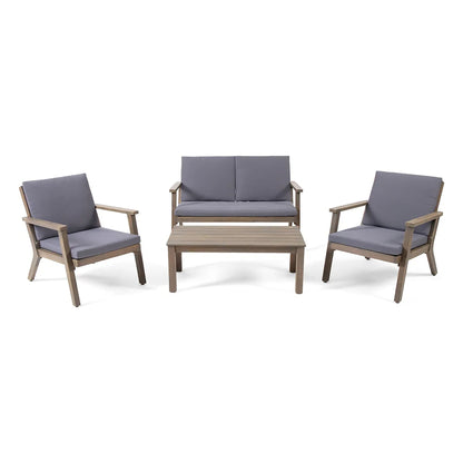 Avacyn - Outdoor Acacia Wood 4 Seater Chat Set With Cushions