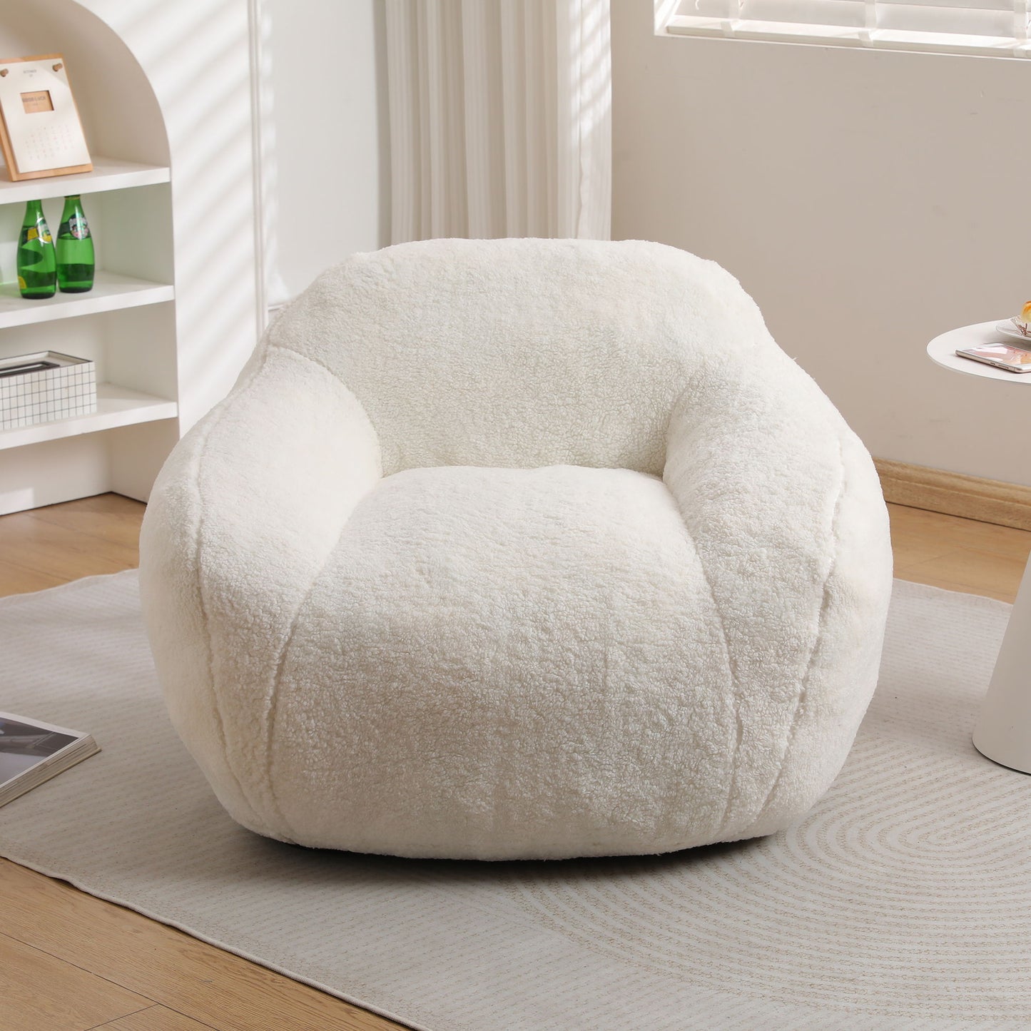 Giant Bean Bag Chair, Spacious Memory Foam With Armrests