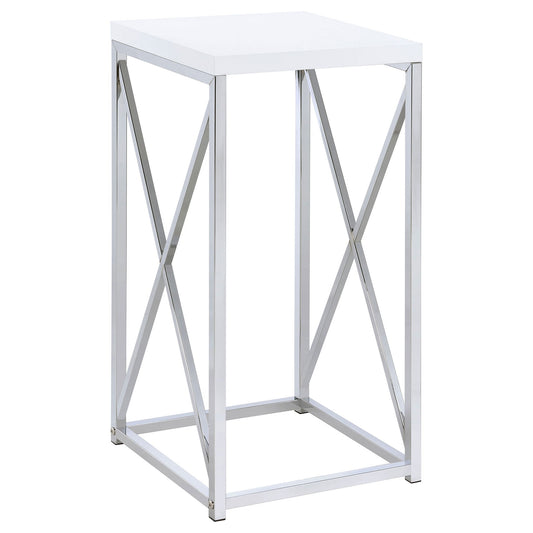 Accent Table With Accents - Glossy White
