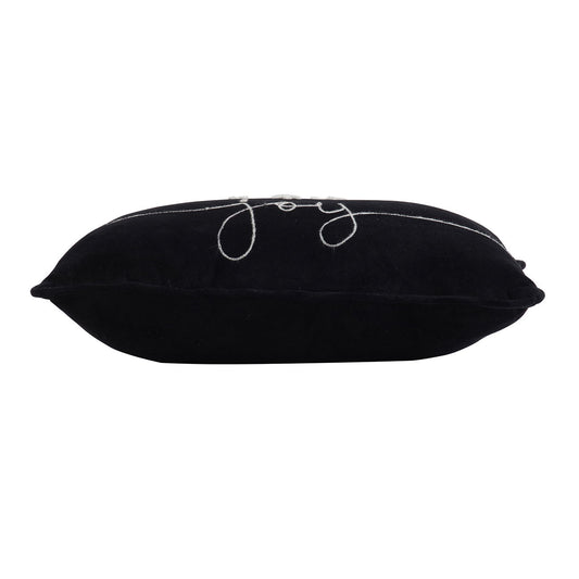 Velvet Pillow With Embroidered Joy And Frosty Snowflake, For Christmas Halloween Holiday Decor (Set of 2)