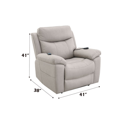 Chriki - Polished Microfiber Power Motion Recliner With Lift Heating Massage Chair