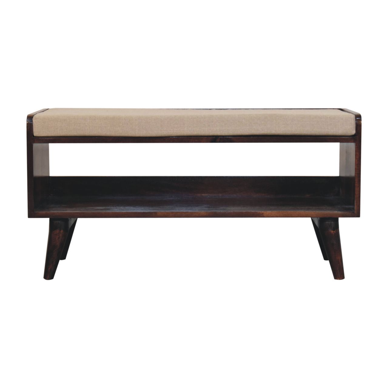 Solid Wood Bench With Upholstered Sea