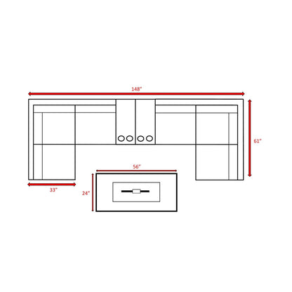 4 Person Rattan Wicker Seating Group With Cushions - Espresso