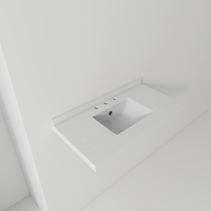 Basin Sink With 2" Thick Rim, Triple Faucet Holes, Sink Only