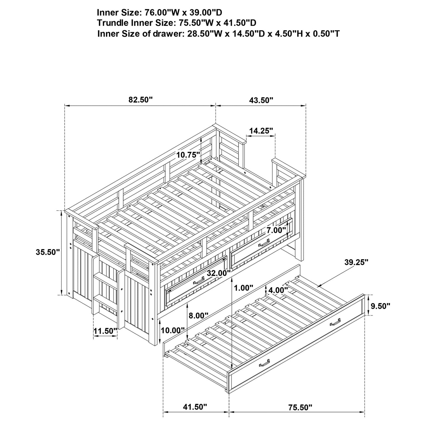 Starboard - Captain's Bed With Trundle