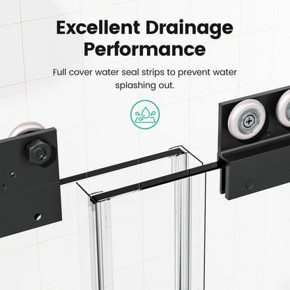 Semi Frameless Double Sliding Shower Door With Tempered Glass