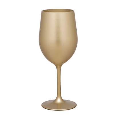 Leadingware Metallic Plastic Wine Glasses (Set of 4)