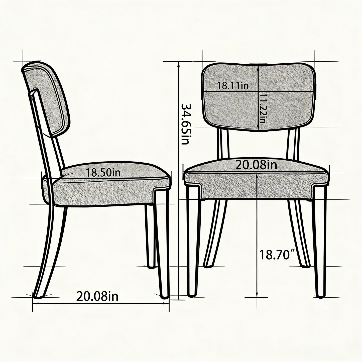 Contemporary Armless Dining Chairs (Set of 2)